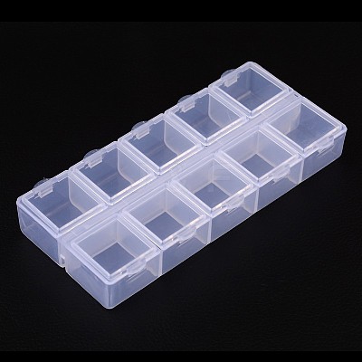 Cuboid Plastic Bead Containers X-CON-N007-02-1