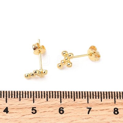Brass Cross Stud Earrings EJEW-A135-18G-1