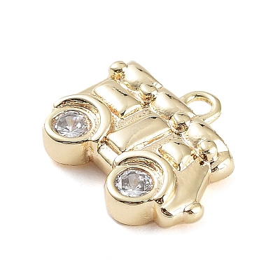 Brass Micro Pave Cubic Zirconia Pendants KK-K276-05G-1