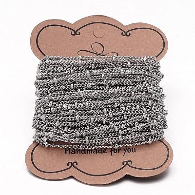 Tarnish Resistant 304 Stainless Steel Curb Chains CHS-K004-12P-0.6mm-1