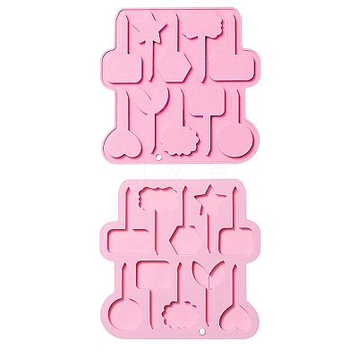 2Pcs DIY Cake Topper Food Grade Silicone Molds DIY-CJ0002-14-1