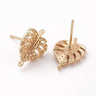 Brass Stud Earring Findings X-KK-S350-424-1