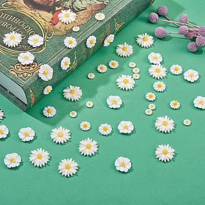 100Pcs 5 Style Opaque Resin Cabochons RESI-SZ0001-47-1