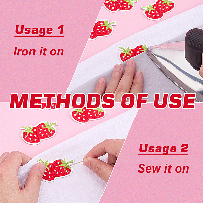 30Pcs Strawberry Computerized Embroidery Cloth Iron on/Sew on Patches PATC-FG0003-73B-1
