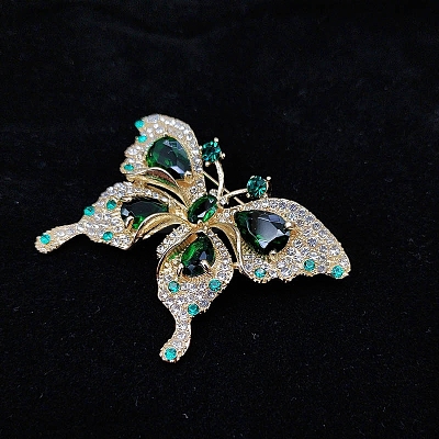 Alloy Rhinestone Butterfly Brooch PW-WG1B29C-01-1