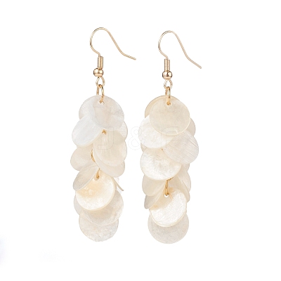 Natural Capiz Shell Cluster Earrings EJEW-JE04472-1