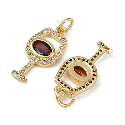 Brass Micro Pave Cubic Zirconia Pendants KK-I358-075G-1