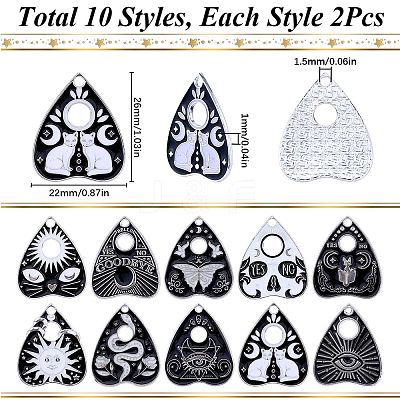 20Pcs 10 Styles Alloy Enamel Pendants ENAM-SC0005-12-1