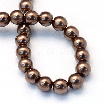 Baking Paint Pearlized Glass Pearl Round Bead Strands HY-Q003-6mm-52-1