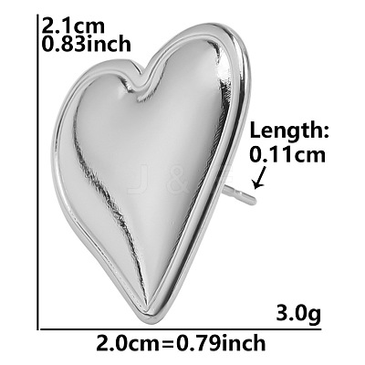 Stylish 304 Stainless Steel Heart Stud Earrings for Women IH1399-1-1