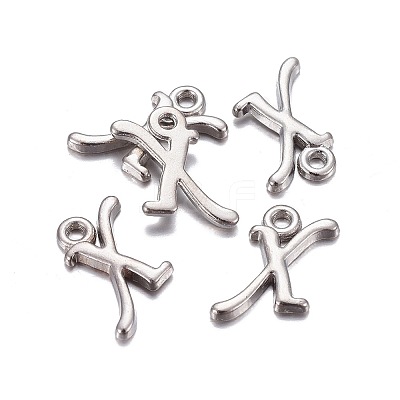 Platinum Plated Alloy Letter Pendants LS-PALLOY-J718-01P-X-1