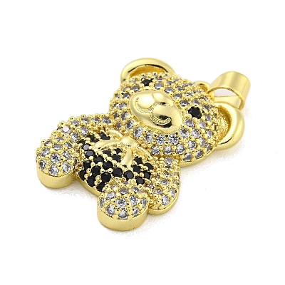 Brass Micro Pave Clear Cubic Zirconia Pendants KK-R159-12G-02-1