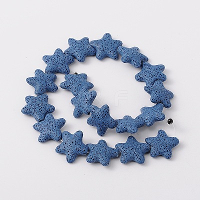 Star Synthetic Lava Rock Beads Strands G-N0099-21-1