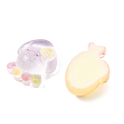Ocean Theme Transparent Resin & Paillette Cabochons RE-CBA9C4E-01-1