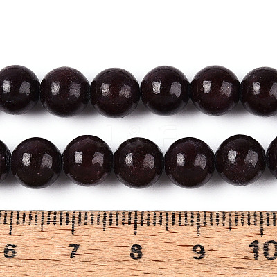 Dyed Natural Mashan Jade Round Beads Strands G-T139-8mm-67I-1
