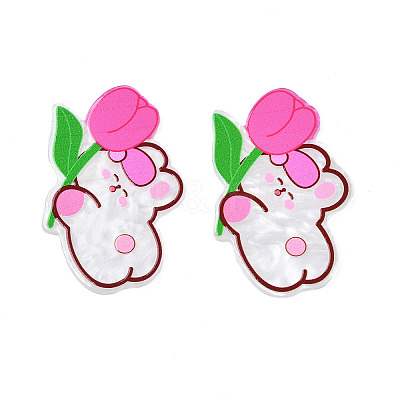 Transparent Printed Acrylic Cabochons TACR-N016-13A-1