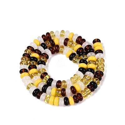 Opaque & Imitation Jade & Transparent Glass Beads Strands GLAA-Q113-05A-1