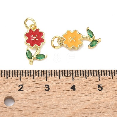 Brass Micro Pave Cubic Zirconia Pendants KK-K417-05G-1