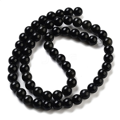 Natural Obsidian Bead Strands X-G-R173-6mm-02-1