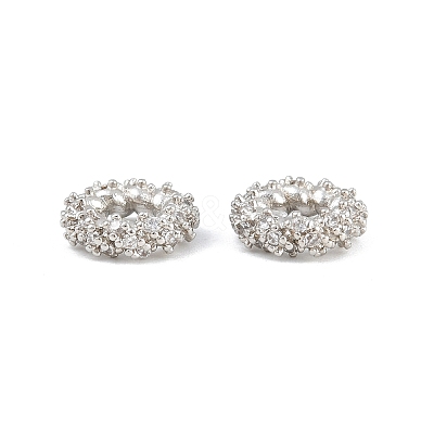 Brass Micro Pave Clear Cubic Zirconia Beads CU-CBA6A75-27P-1