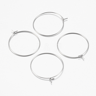316 Surgical Stainless Steel Hoop Earrings Findings STAS-F149-32P-C-1