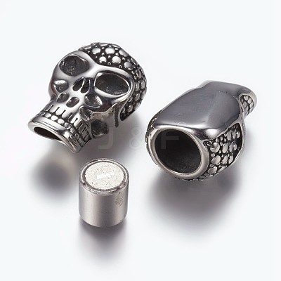 304 Stainless Steel Magnetic Clasps with Glue-in Ends STAS-K122-21-1
