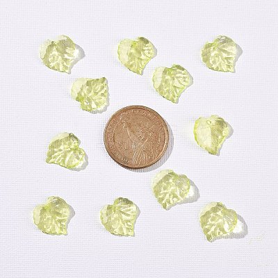 Green Transparent Acrylic Leaf Pendants for Chunky Necklace Jewelry X-DBLA410-9-1