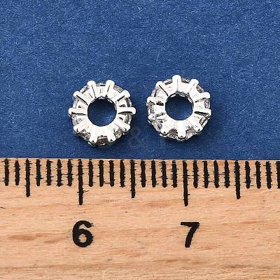 Brass Micro Pave Clear Cubic Zirconia Beads KK-K300-02B-S-1