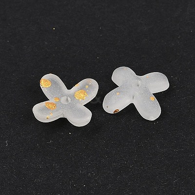 Metal Enlaced Acrylic Bead Caps OACR-G044-01B-1