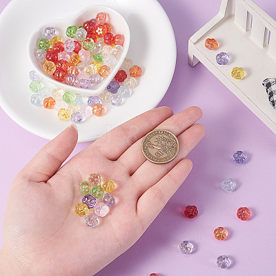 100Pcs 10 Colors Transparent Glass Beads GLAA-CJ0001-46-1
