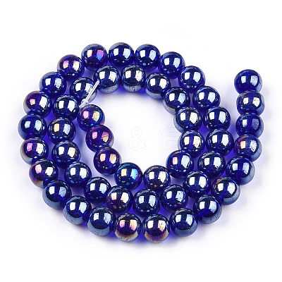 Electroplate Transparent Glass Beads Strands GLAA-T032-T4mm-AB15-1