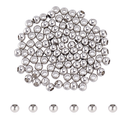 100Pcs 303 Stainless Steel European Beads STAS-NB0001-96B-1