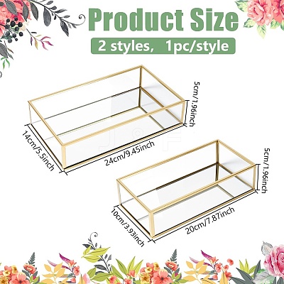 2Pcs 2 Styles Aluminum Alloy Trays for Jewelry ODIS-WR0001-11-1