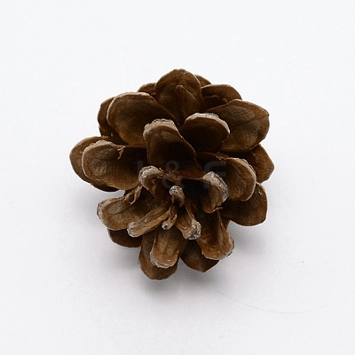 Christmas Themed Wooden Pine Cone Ornaments AJEW-WH0240-63-1