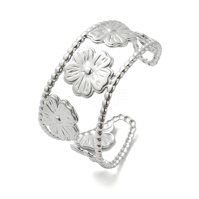 304 Stainless Steel Cuff Bangles for Women BJEW-Z096-04P-1