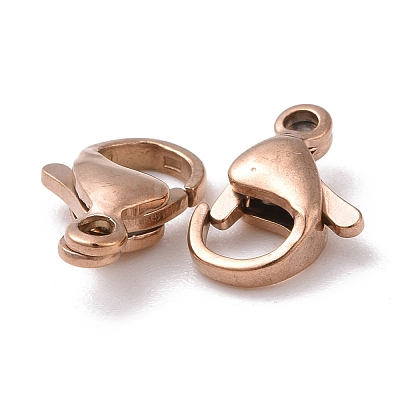 Ion Plating(IP) 304 Stainless Steel Lobster Claw Clasps STAS-H353-A-02RG-1