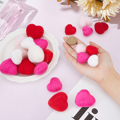 36Pcs 12 Styles Handmade Wool Felt Ornament DIY-MA0007-05-1