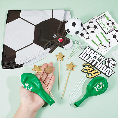 Football Paper Cake Toppers AJEW-SC0002-75-1