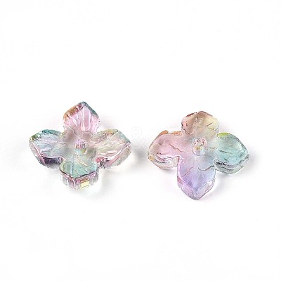 Baking Paint Transparent Glass Bead Caps DGLA-N014-04E-1