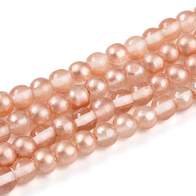 Baking Paint Transparent Glass Beads Strands DGLA-N011-4mm-04-1