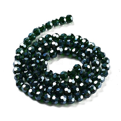 Electroplate Transparent Glass Beads Strands EGLA-A035-T6mm-A10-1