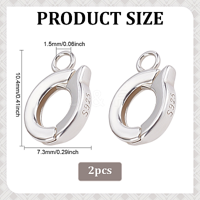 Sterling Silver Twister Clasps STER-WH0065-014-1