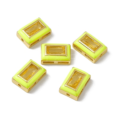 Rack Plating Brass Rectangle Beads KK-C007-14G-02-1