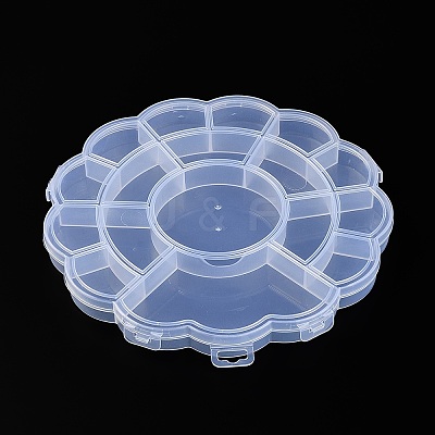 17 Grids Flower Plastic Bead Containers AJEW-YWC0001-06-1