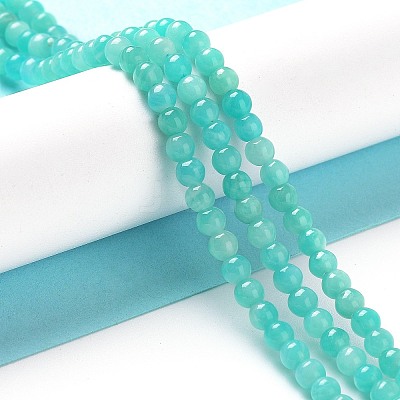 Natural Amazonite Round Bead Strands G-N0081-4mm-17-01-1