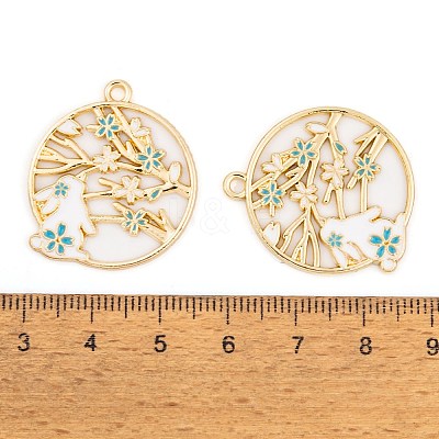Rack Plating Alloy Enamel Pendants FIND-A040-05A-04G-1