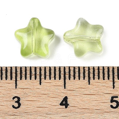 Transparent Spray Painted Frosted Glass Beads X2-GLAA-NH0003-01E-1