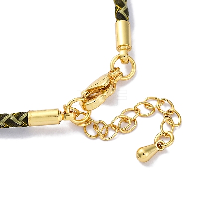Polyester Cord Braided Bracelet Makings MAK-Z003-01G-10-1