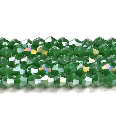 Opaque Solid Color Electroplate Glass Beads Strands GLAA-F029-P4mm-A08-1