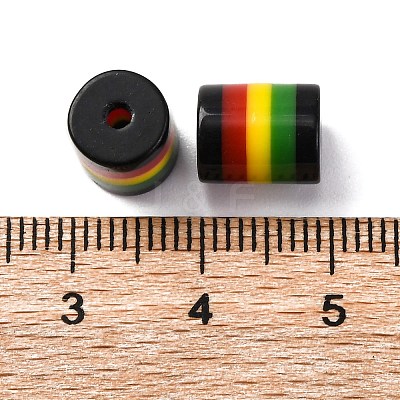 Ghana Jamaica Reggae Stripe Resin Beads RESI-G104-01C-1